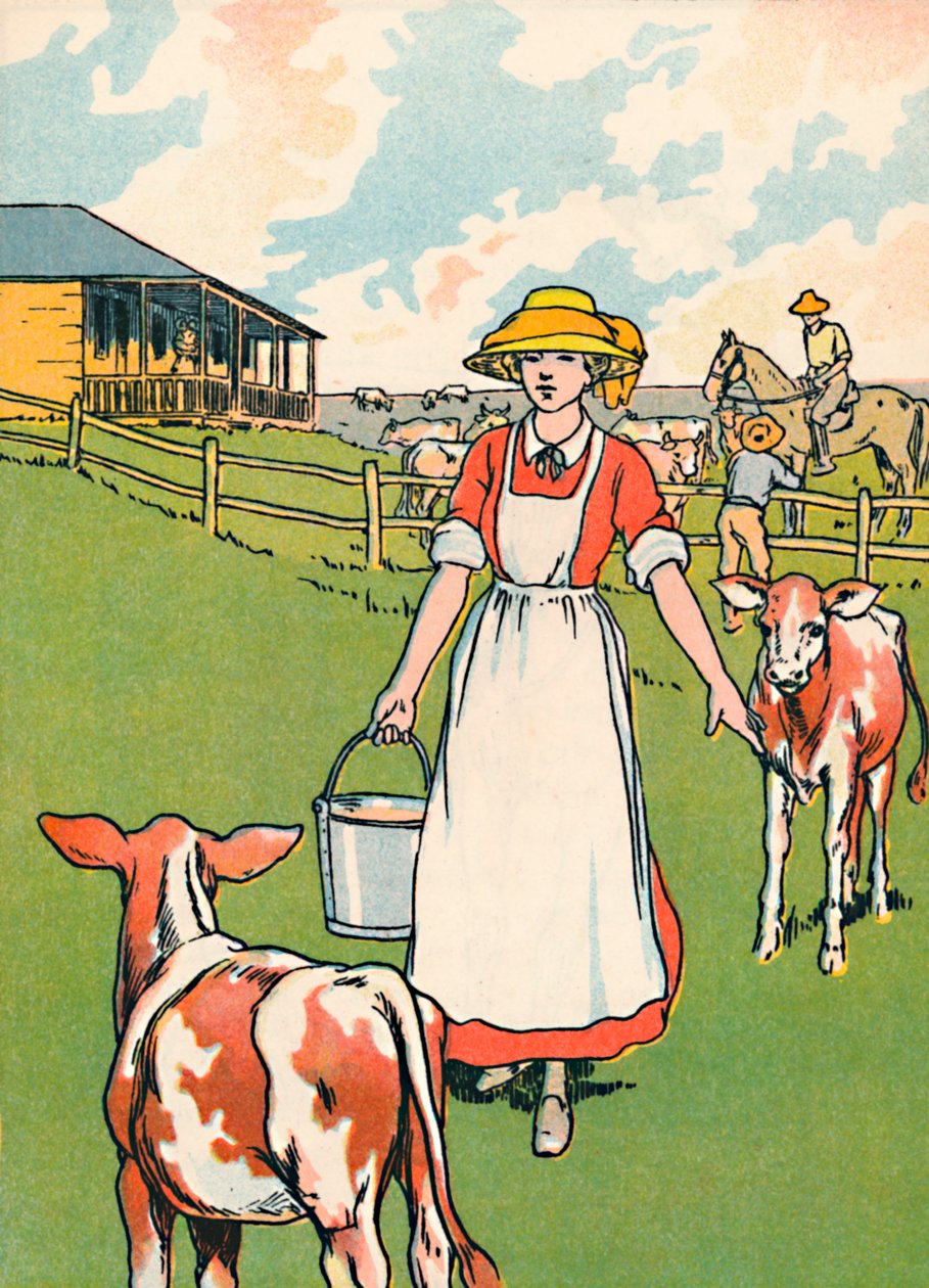 Uma fazenda de gado leiteiro australiana, 1912 de Charles Robinson