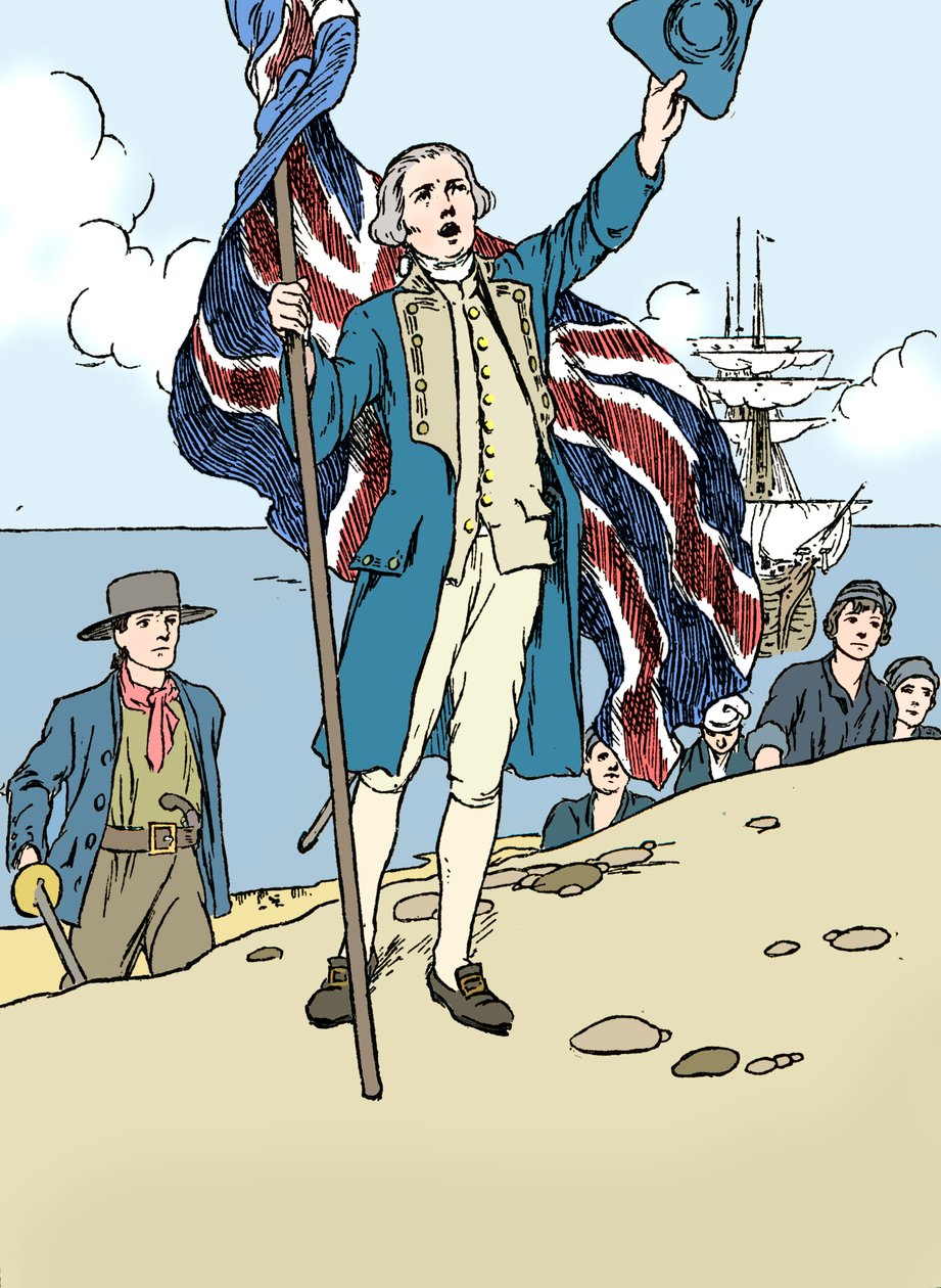 Capitão Cook Landing na Austrália, 1912 de Charles Robinson