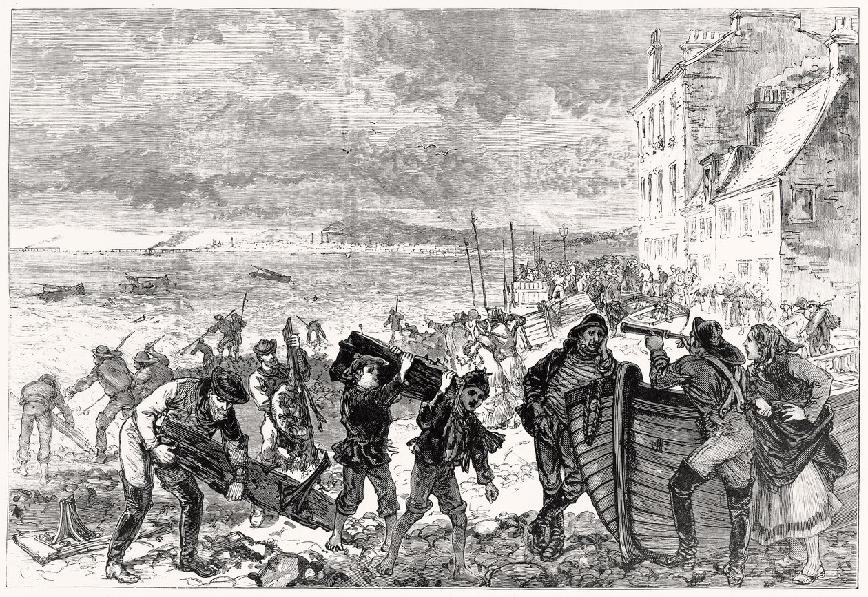 O desastre da Ponte Tay: Pedaços de destroços fundidos na praia em Broughty Ferry de Charles Robinson