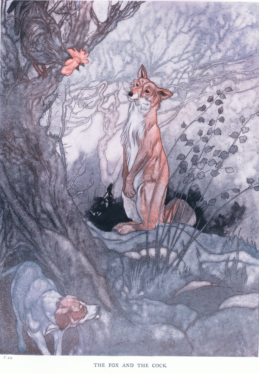 A raposa e o galo, década de 1930 de Charles Robinson