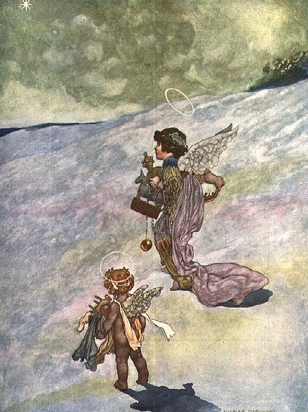 Winter, do The Seasons encomendado para o Pears Annual de 1920 de Charles Robinson