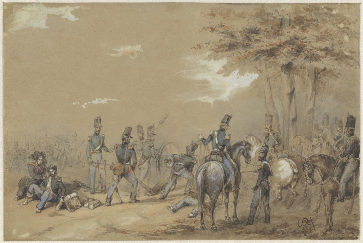 Infantaria em batalha de Charles Rochussen