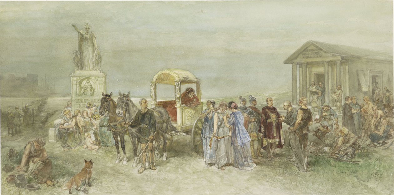 Mercado com romanos e batávios de Charles Rochussen