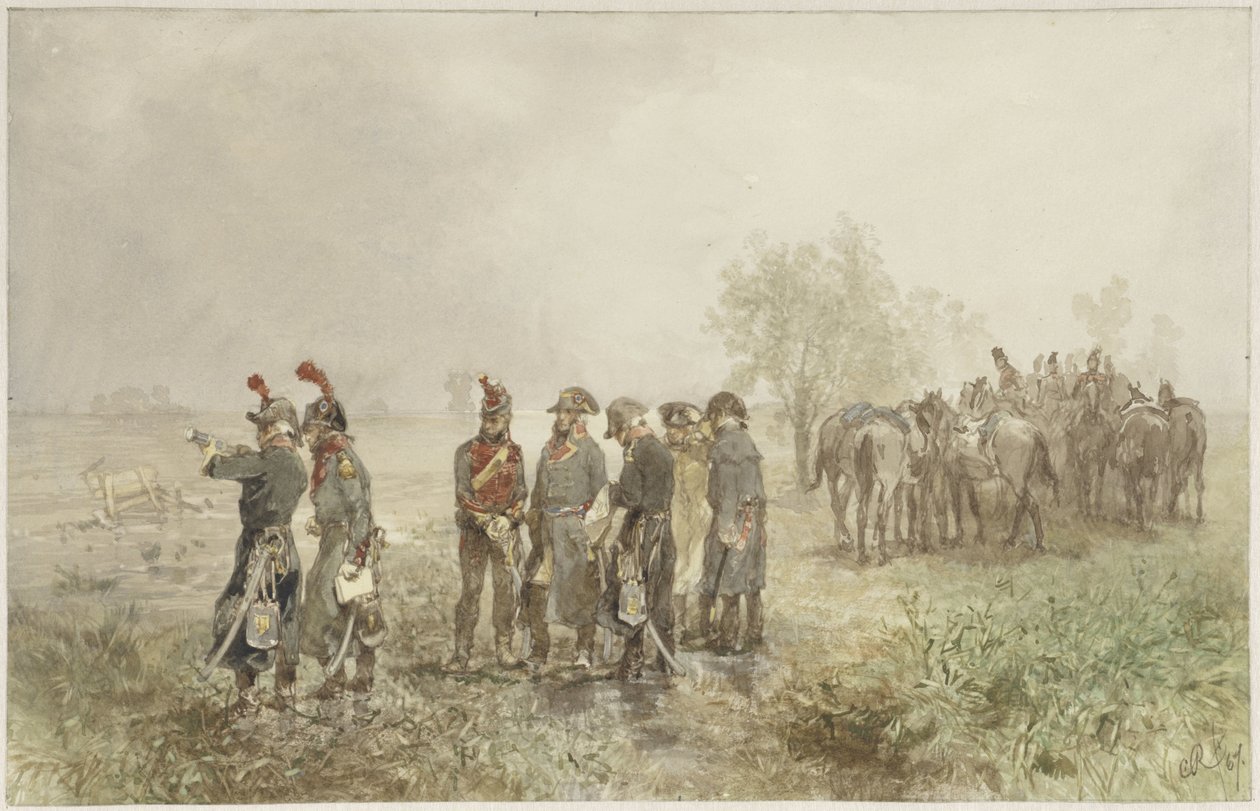 Reunião de oficiais franceses na Holanda, 1793 de Charles Rochussen
