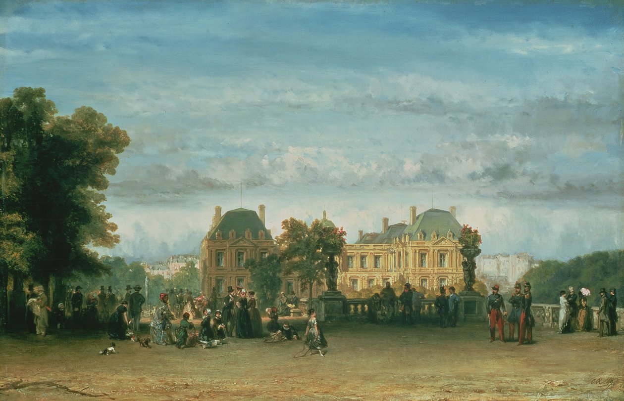 The Luxembourg Gardens, 1849 (painel) de Charles Rochussen