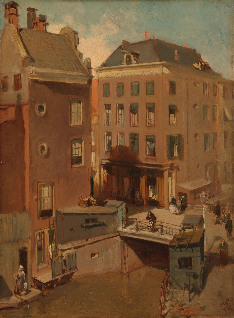 O Osjessluis perto da Kalverstraat em Amesterdão de Charles Rochussen