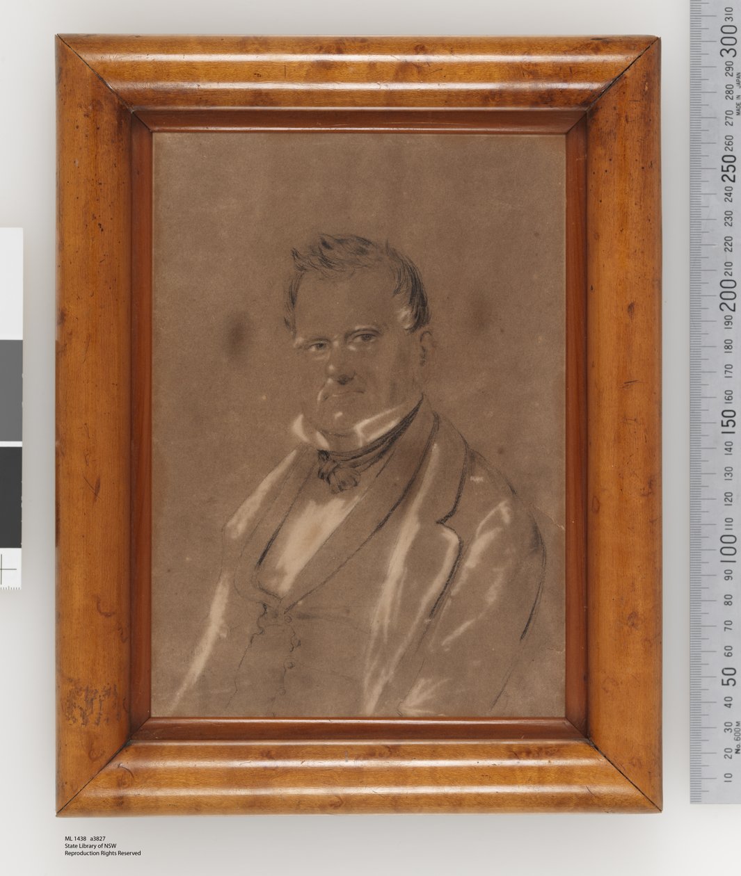 Retrato de Joseph Raphael, c.1852 (lápis, pastel e carvão sobre papel) de Charles Rodius