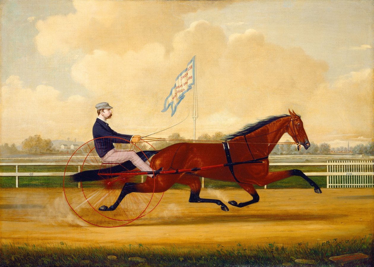 Budd Doble Driving Goldsmith Maid no Belmont Driving Park de Charles S. Humphreys