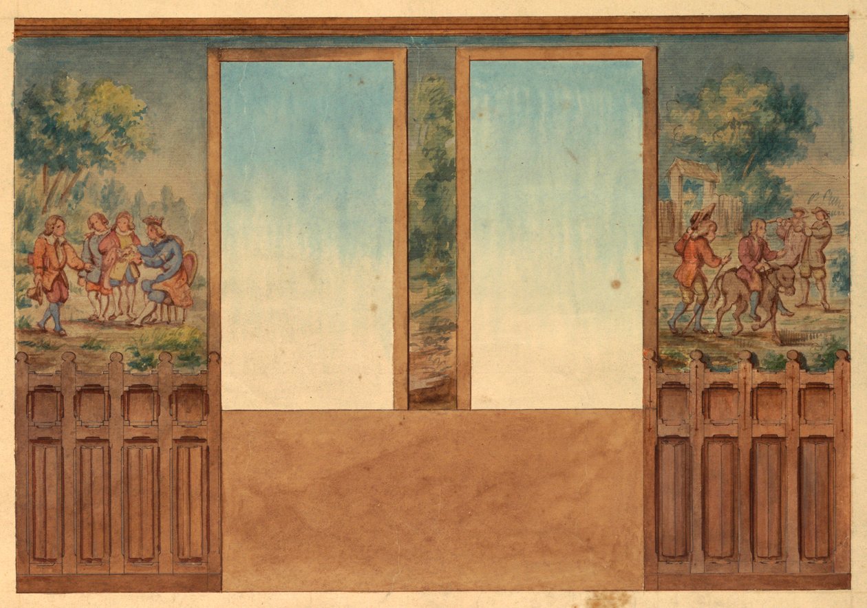 Projeto para parte da escada, Château-sur-Mer, Newport, Rhode Island de Charles Salagnad, French