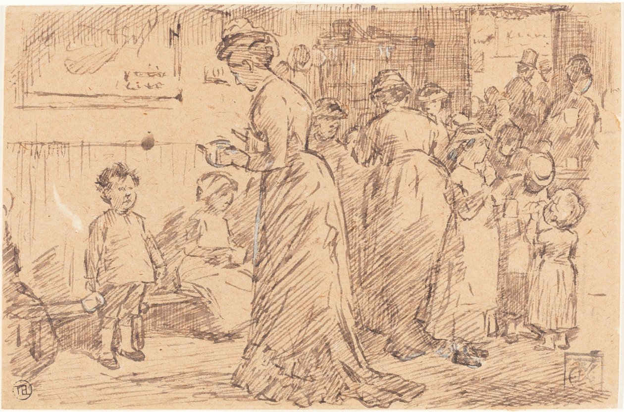 Um bufê de estação de Charles Samuel Keene