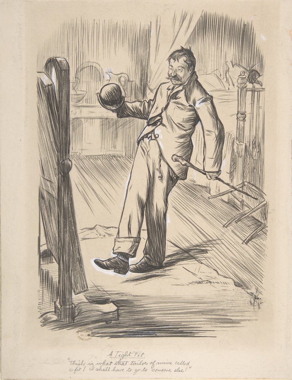 Um Ajuste Apertado, 1872. de Charles Samuel Keene