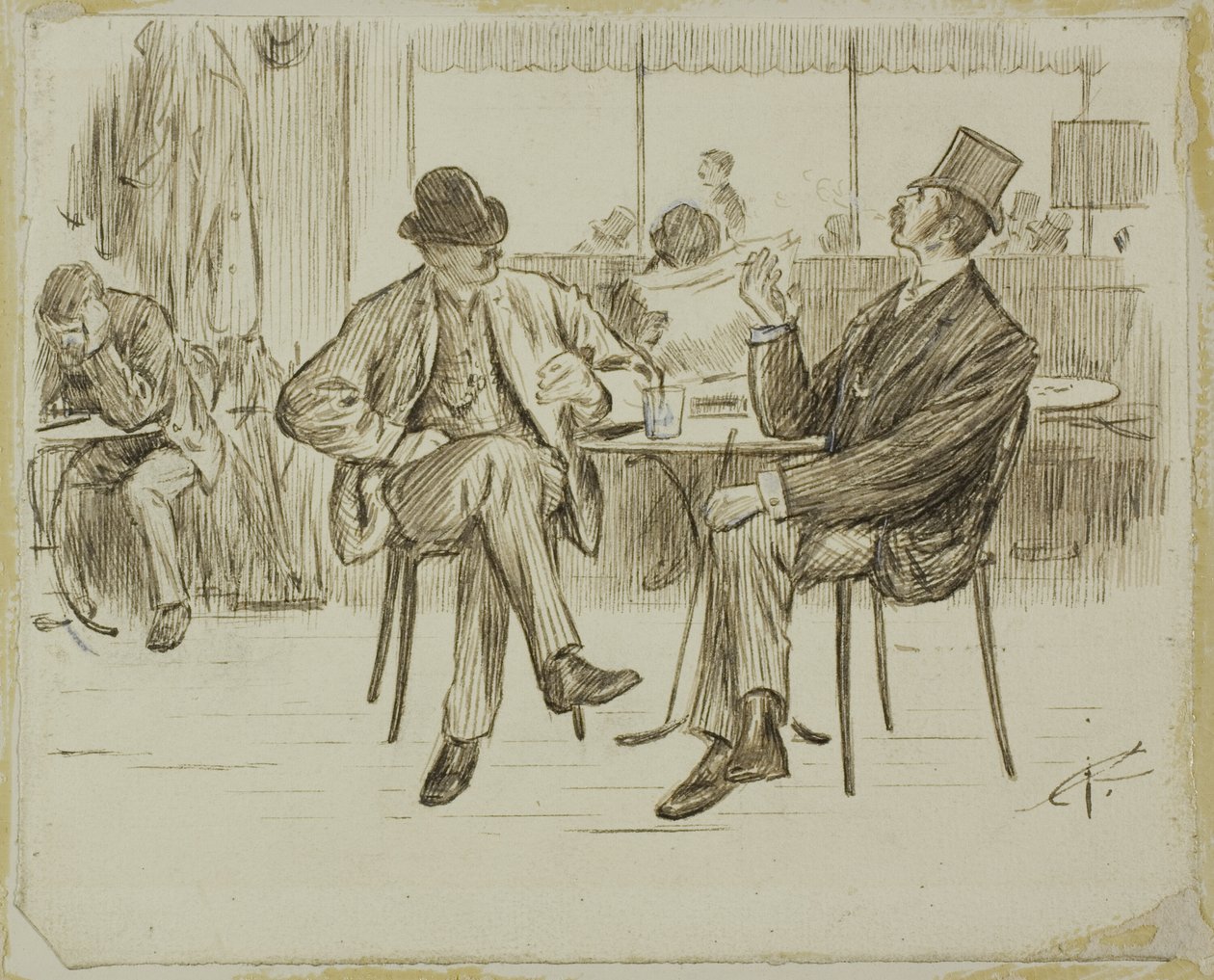 Cena do Café de Charles Samuel Keene