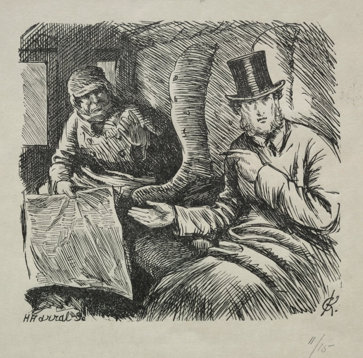 Proibido fumar estritamente, 1868. de Charles Samuel Keene