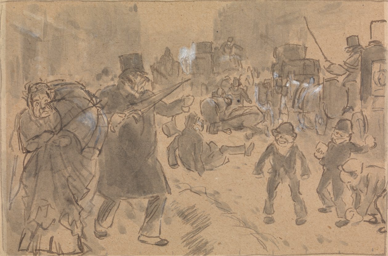 Cena de rua de Charles Samuel Keene