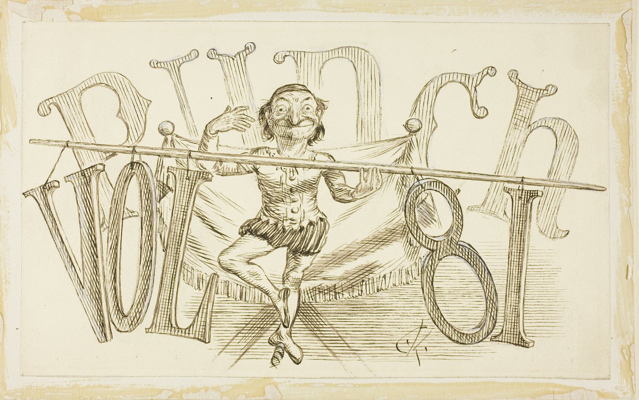 Estudo para página de rosto de Punch, Volume 81 de Charles Samuel Keene
