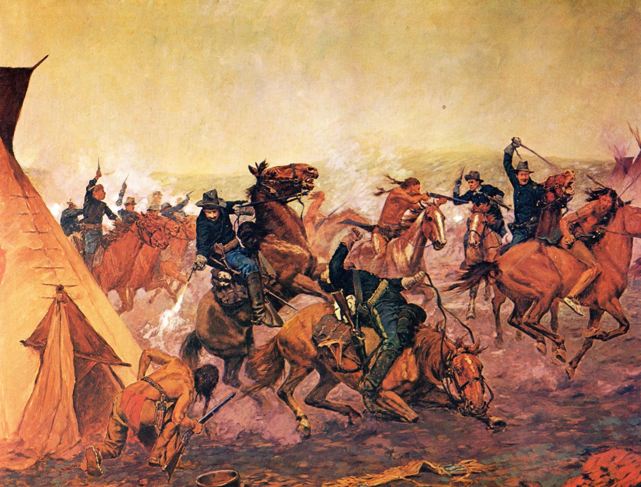 Ataque ao amanhecer de Charles Schreyvogel
