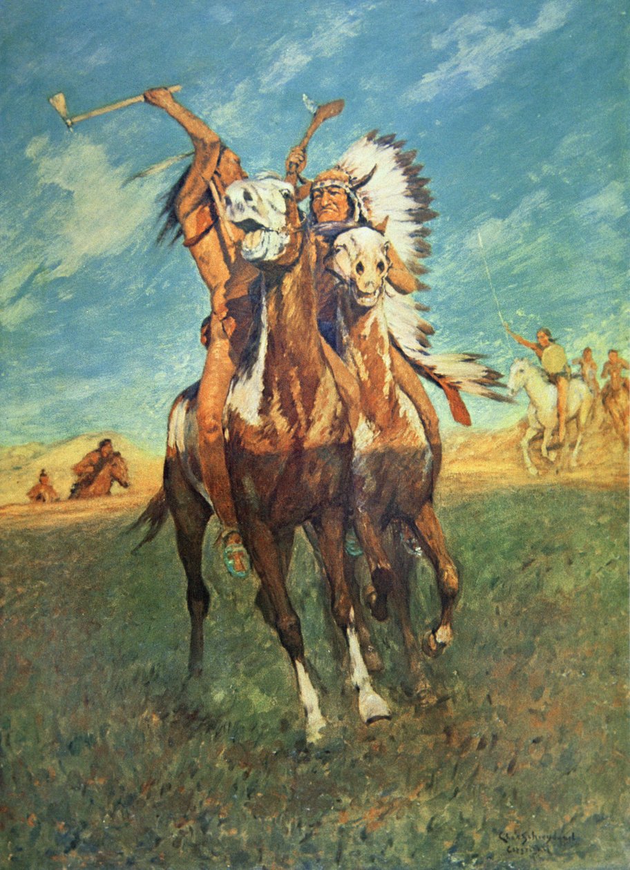 Luta até ao fim (aguarela sobre papel) de Charles Schreyvogel
