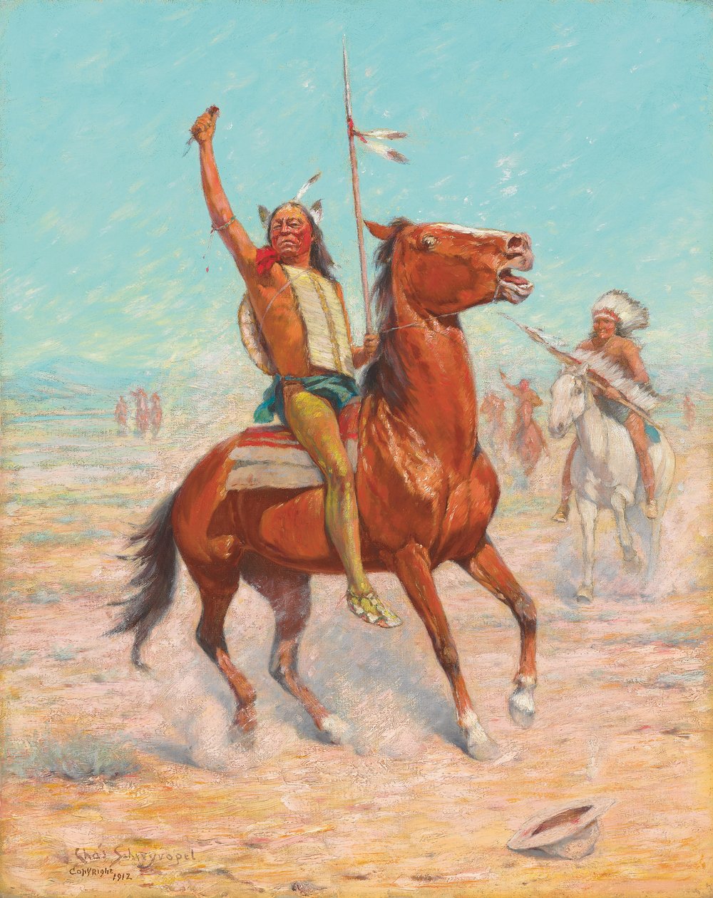 O couro cabeludo, 1912 de Charles Schreyvogel