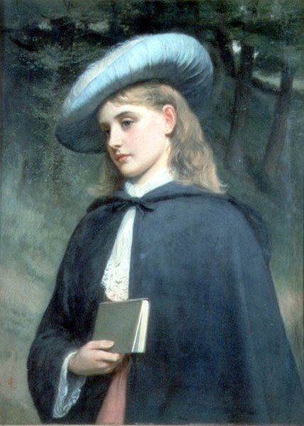 Menina segurando um livro de Charles Sillem Lidderdale