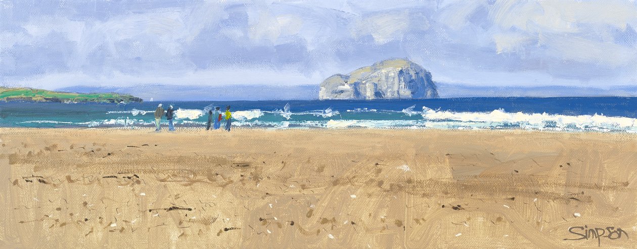 Bass Rock, Belhaven, 2015 (óleo sobre tela) de Charles Simpson