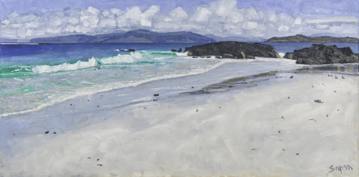 Beach Rocks, Iona, 2016 (óleo sobre tela) de Charles Simpson