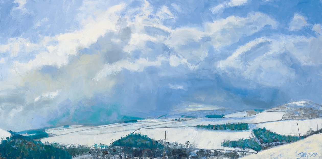 Clouds Gathering over the Hills, 2016 (óleo sobre tela) de Charles Simpson