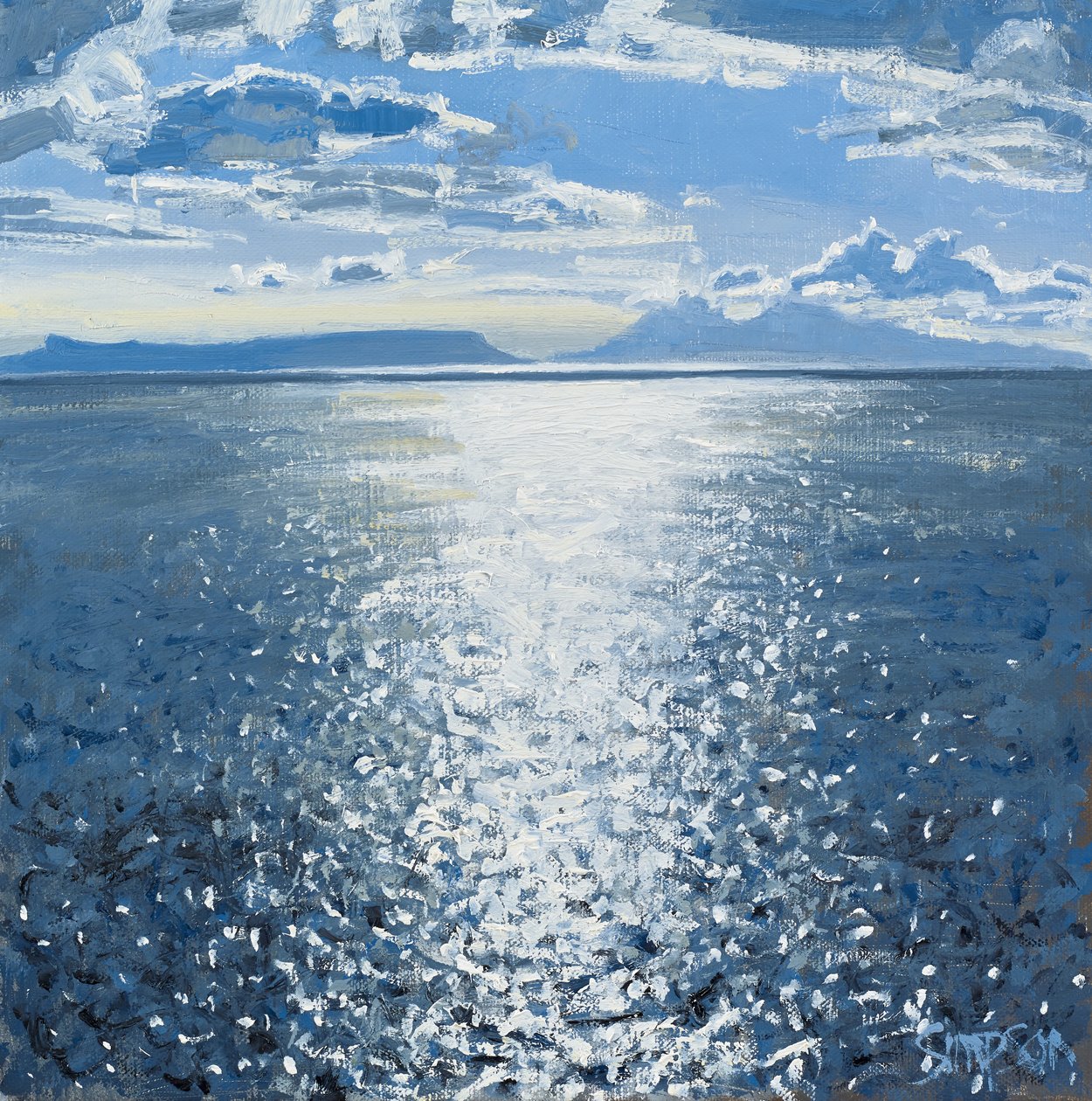 Noite de Eigg e Rum, 2014 (óleo sobre tela) de Charles Simpson