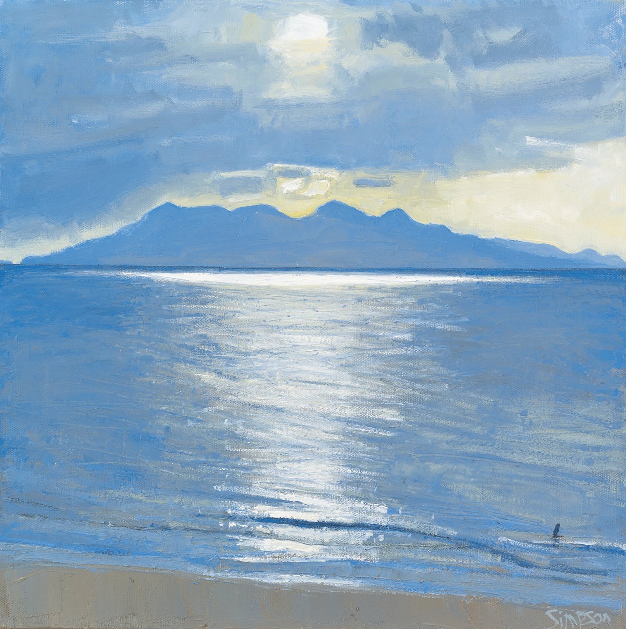 Banhista da noite, 2014 (óleo sobre tela) de Charles Simpson
