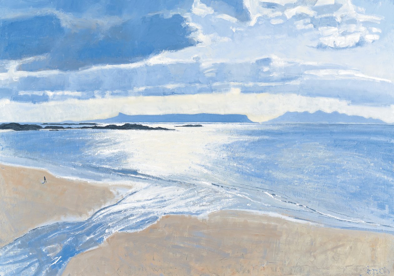 Luz no mar, Eigg e Rum, 2015 (óleo sobre tela) de Charles Simpson