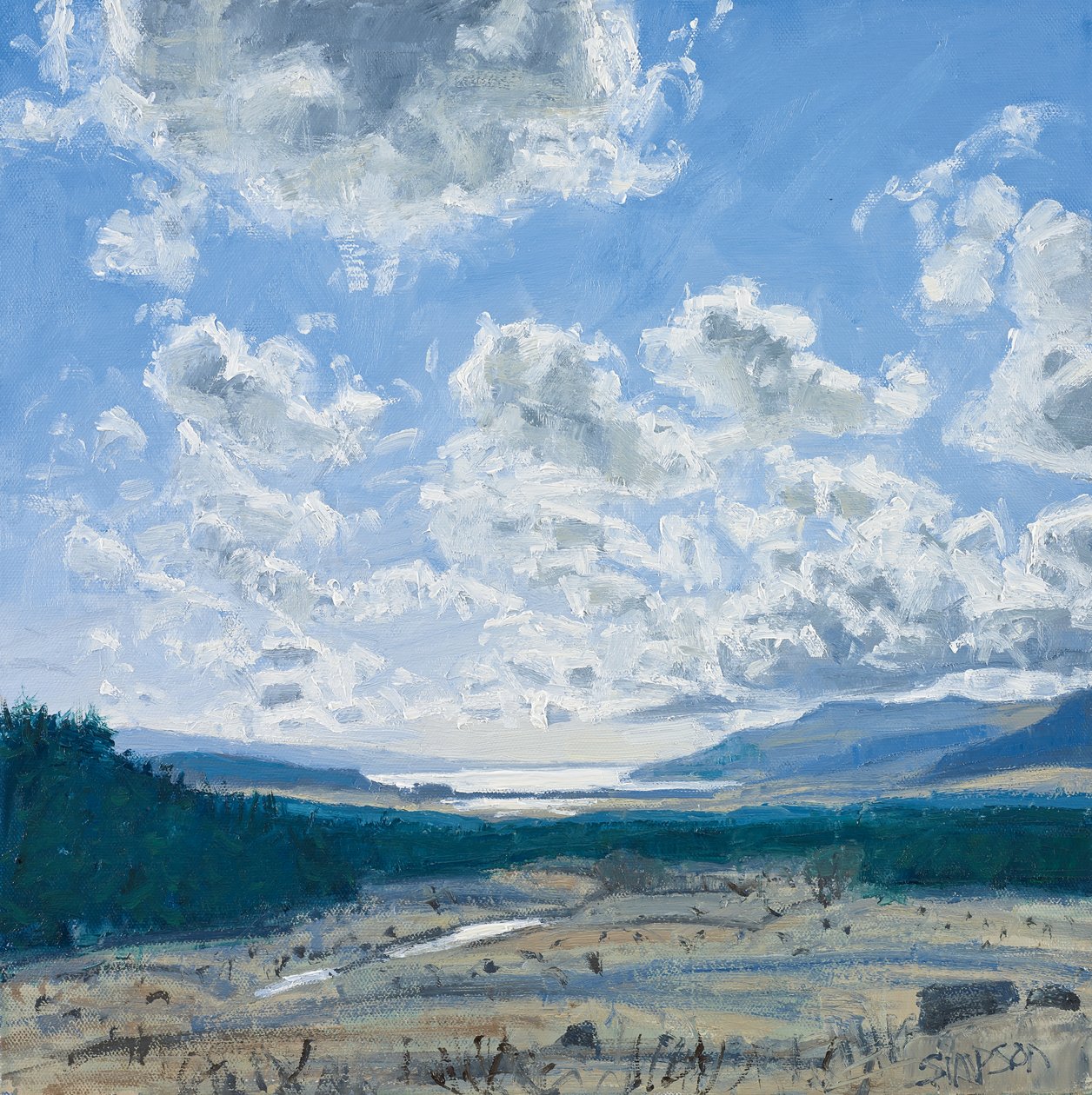 Loch Scridain, Mull, 2013 (óleo sobre tela) de Charles Simpson