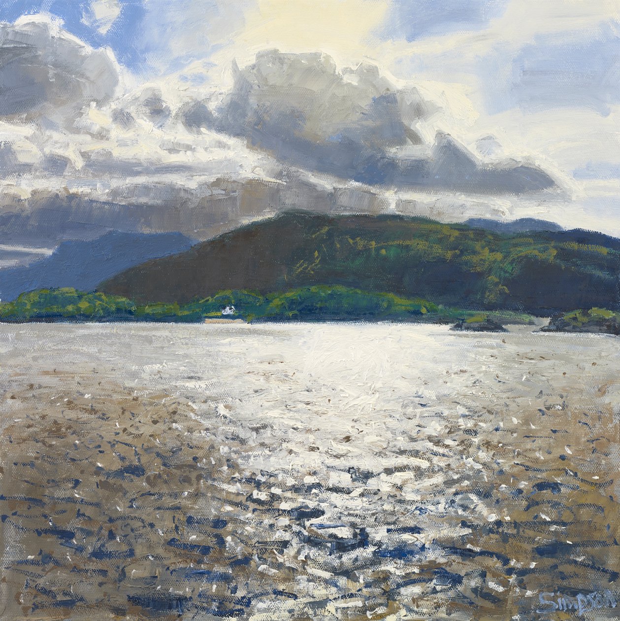 Loch nan Uamh, 2015 (óleo sobre tela) de Charles Simpson