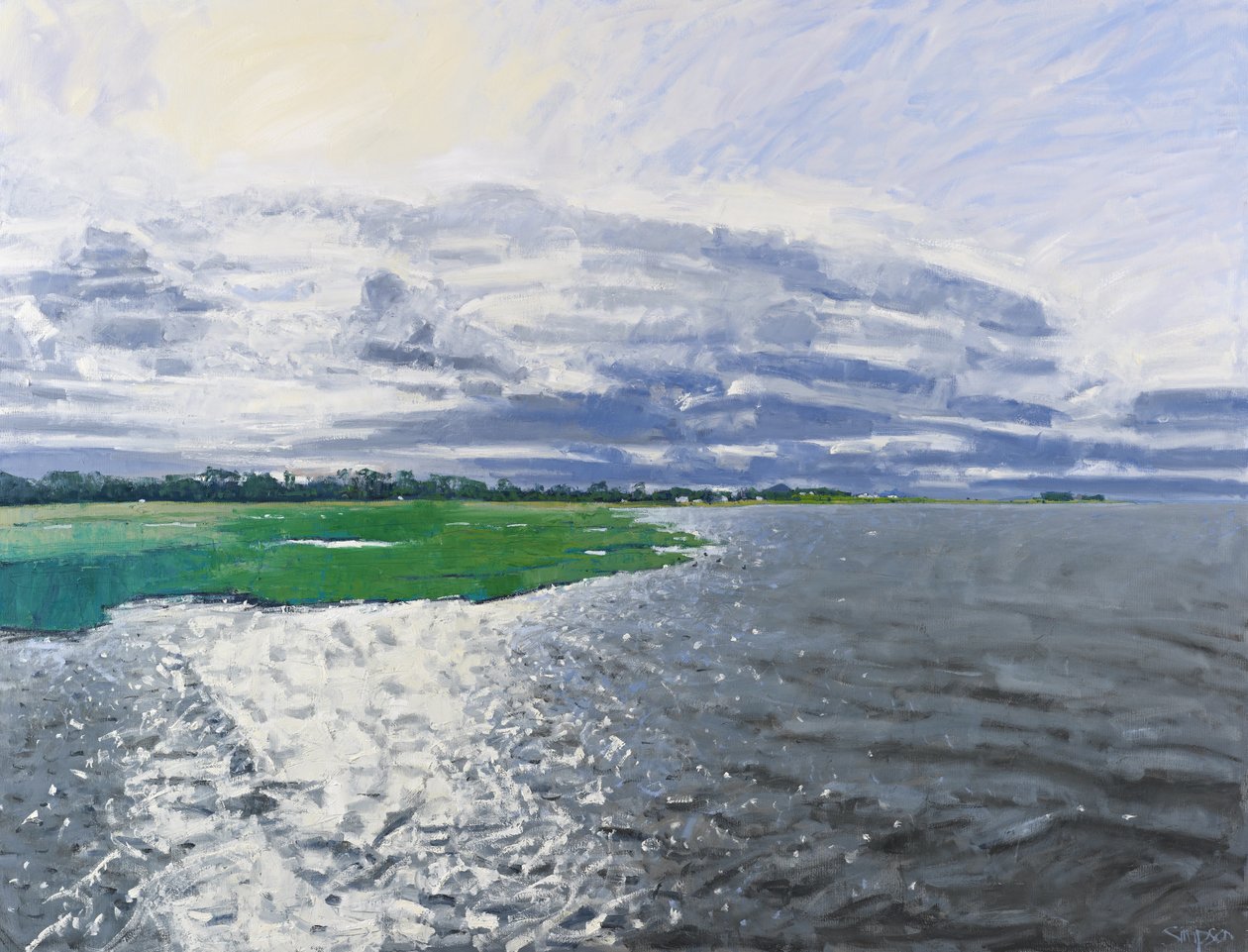 Luz de outubro, Aberlady, 2012 (óleo sobre tela) de Charles Simpson