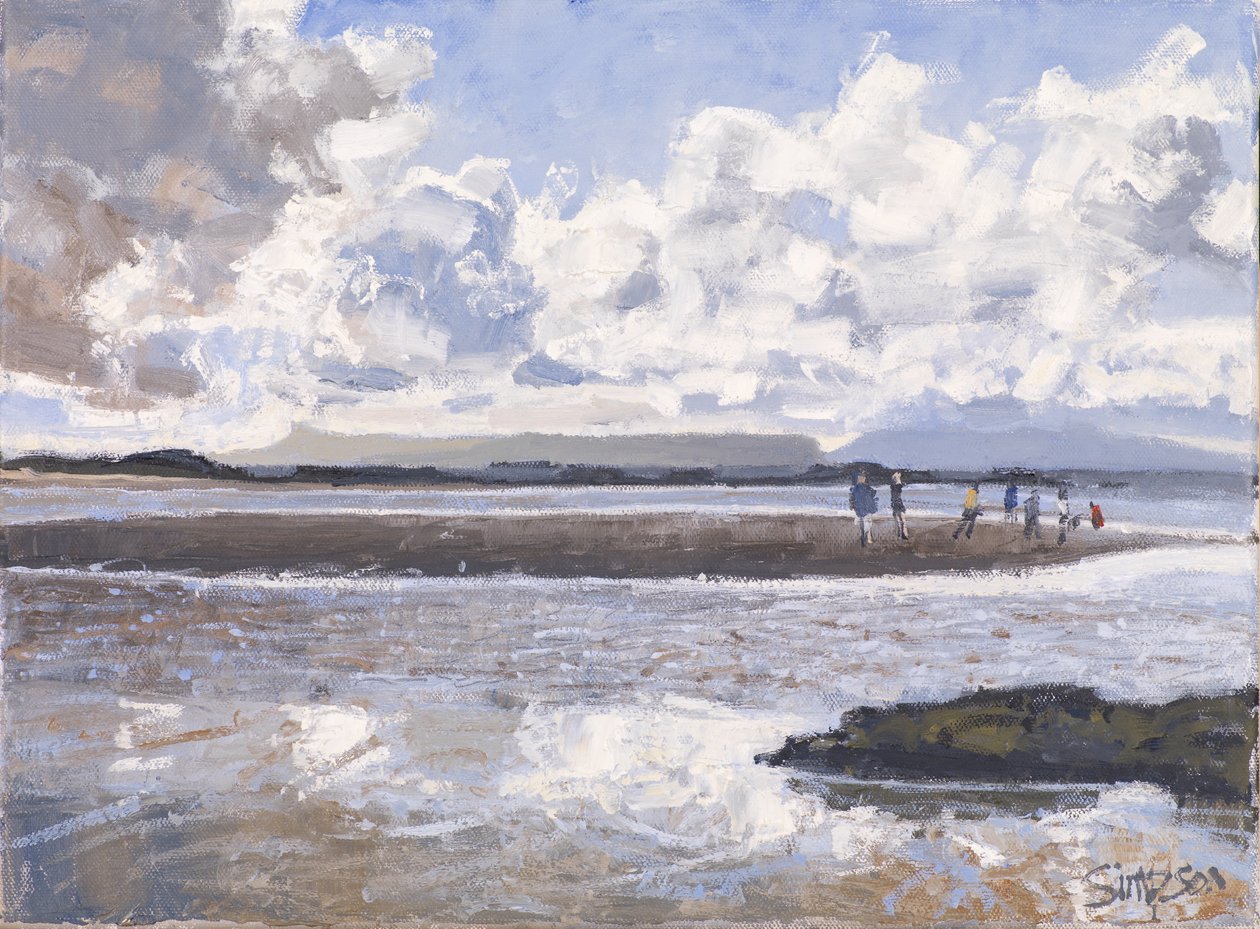 Na praia, 2017 (óleo sobre tela) de Charles Simpson