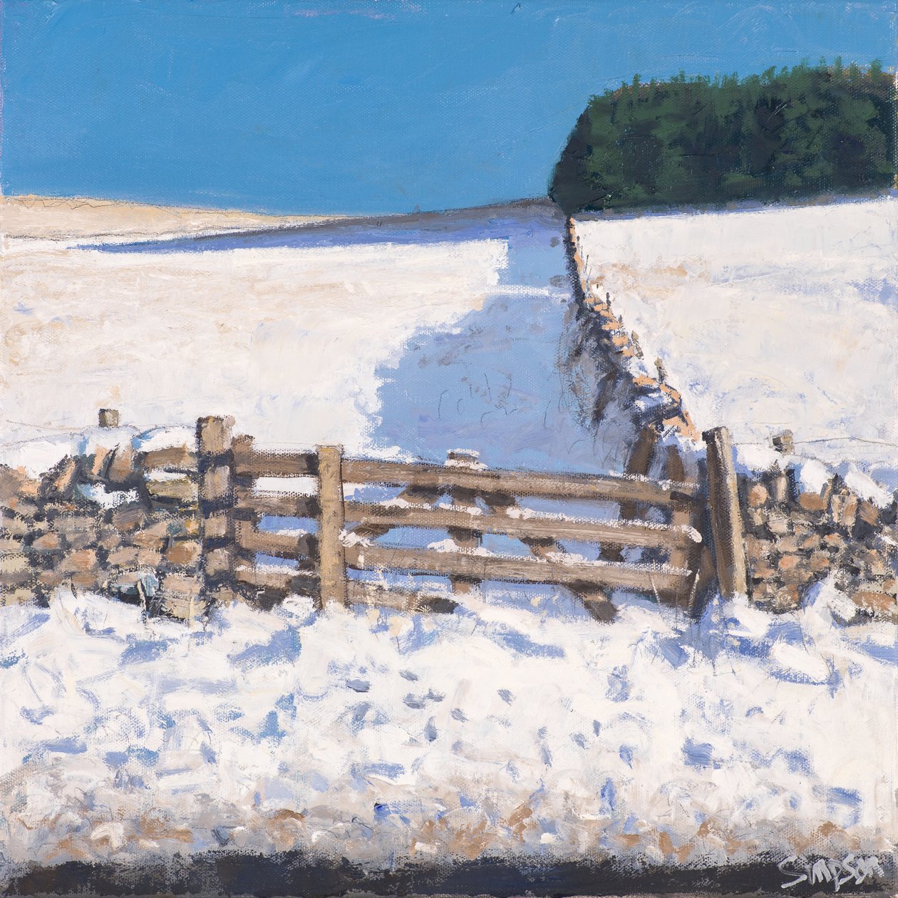 Portão de beira de estrada, 2017 (óleo sobre tela) de Charles Simpson