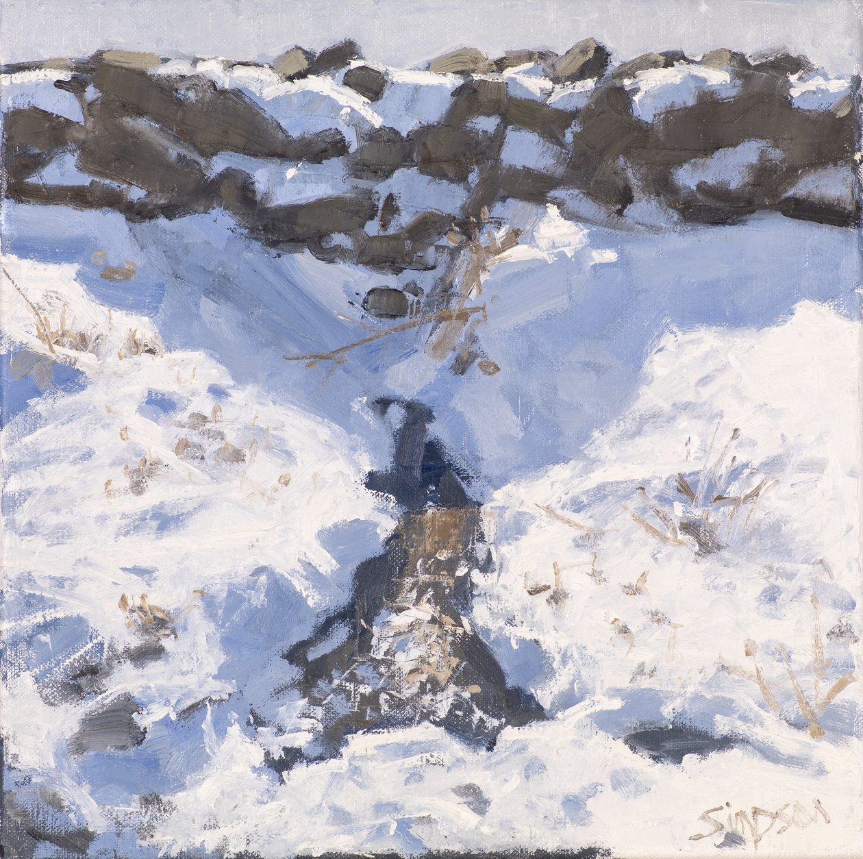 Neve à beira da estrada, 2016 (óleo sobre tela) de Charles Simpson