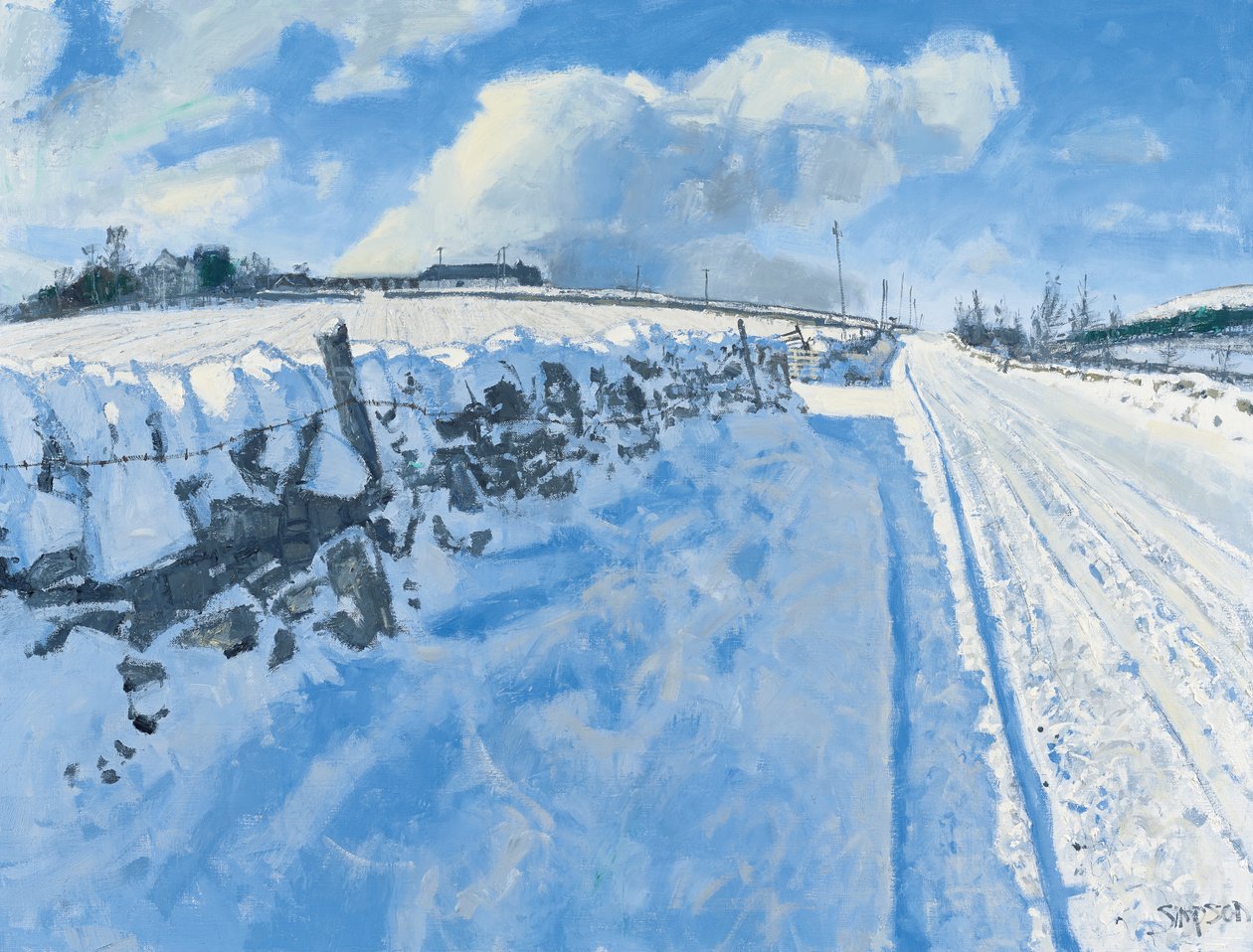 Snowy Road, 2014 (óleo sobre tela) de Charles Simpson