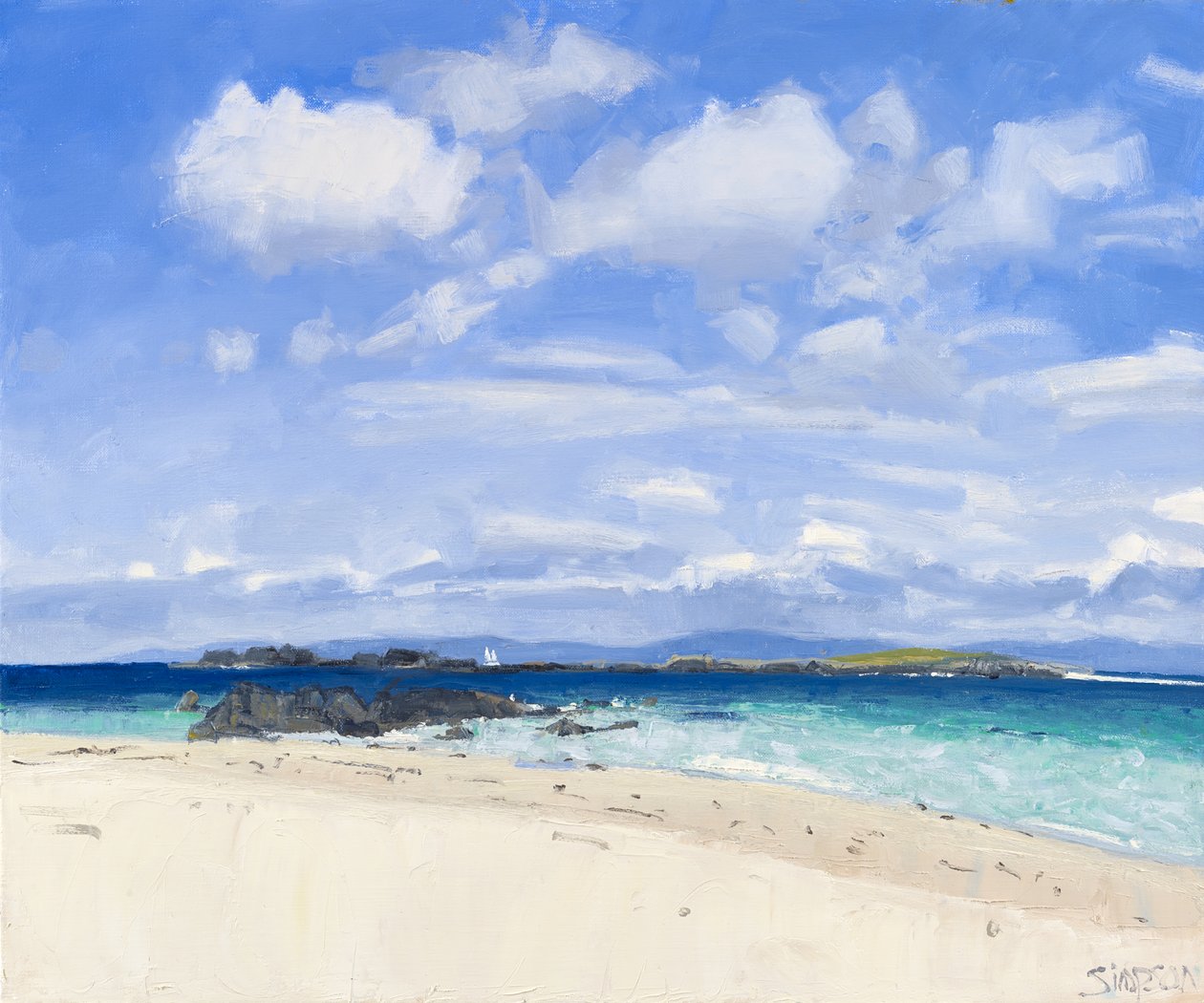 Céu de verão, Iona, 2015 (óleo sobre tela) de Charles Simpson