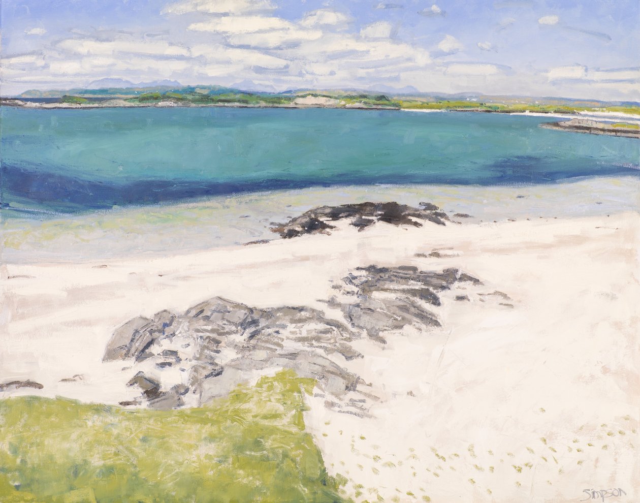 Traigh Morning, 2016 (óleo sobre tela) de Charles Simpson