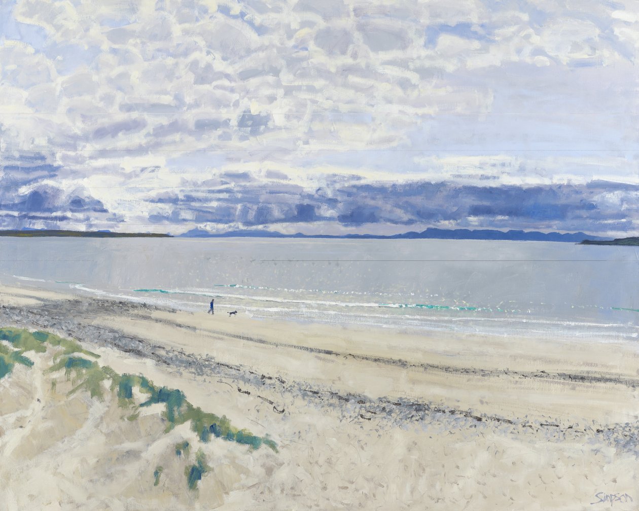 Andarilho e cão, 2012 (óleo sobre tela) de Charles Simpson
