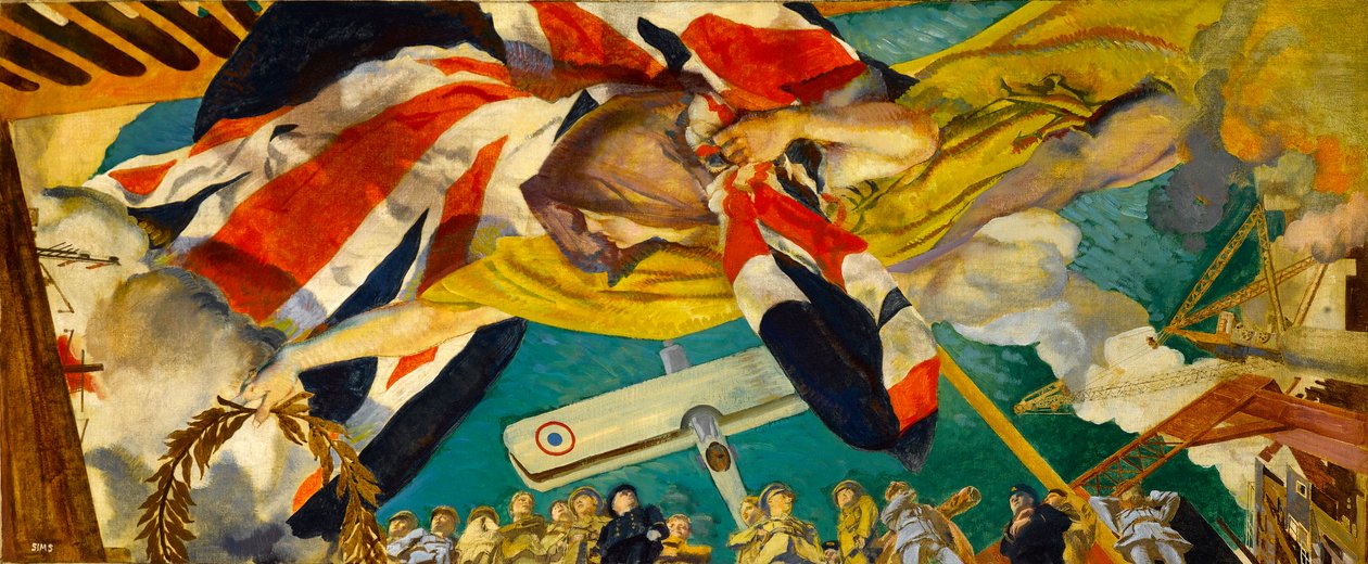 Estudo para pintura de teto no Grande Salão do Instituto de Engenheiros Civis, c.1919 de Charles Sims
