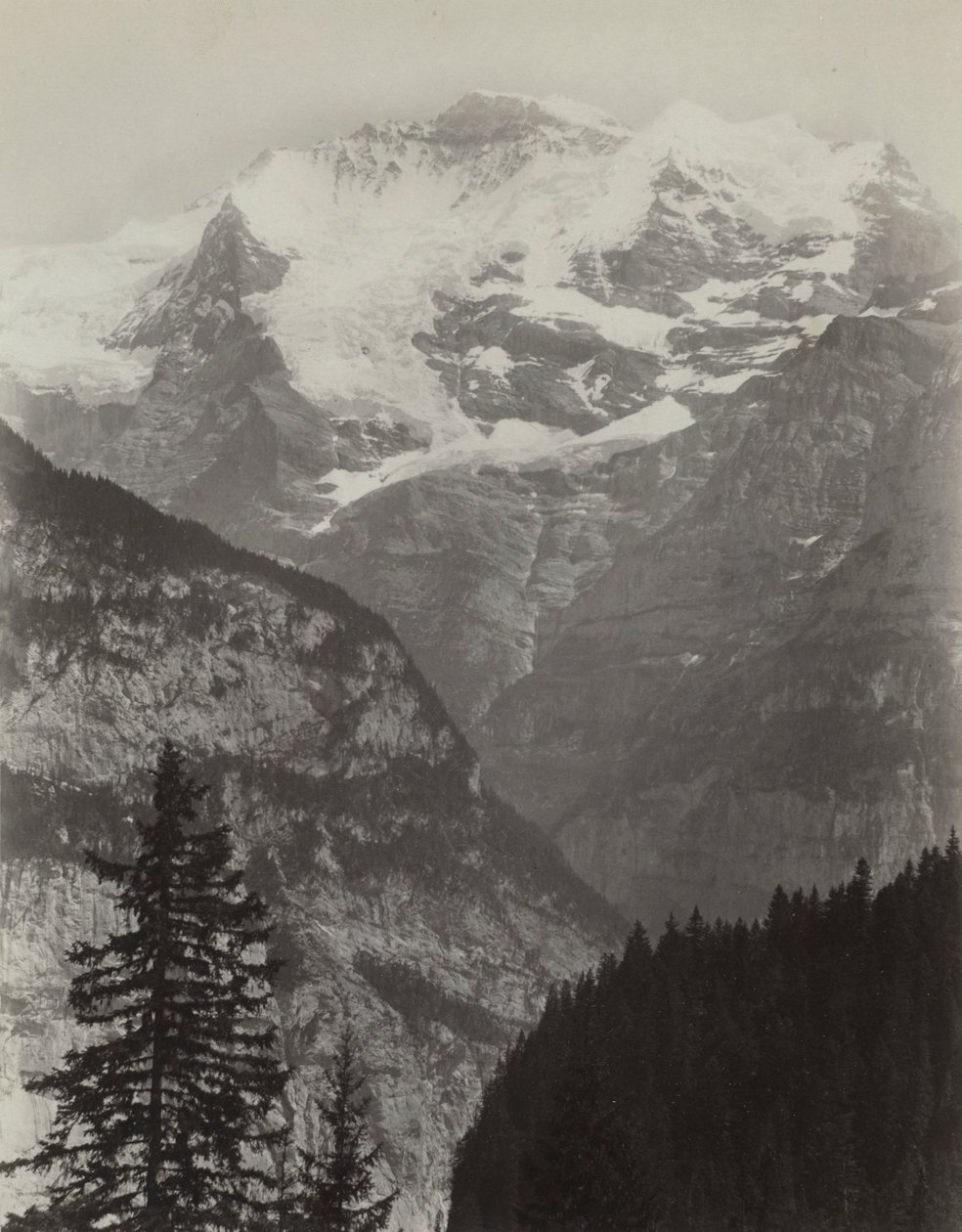 Jungfrau, Vista de Mürren, Suíça, c. 1860s. de Charles Soulier