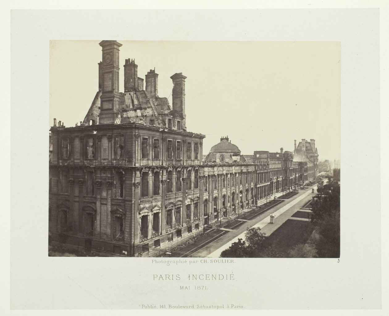 Fogo de Paris (Palácio das Tulherias, Pavilhão Marsan) de Charles Soulier