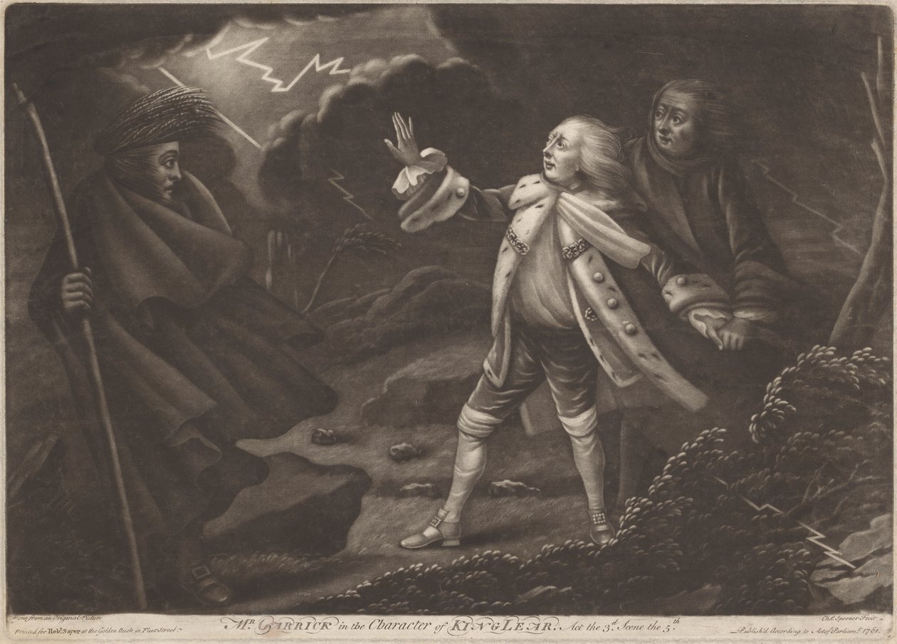 Sr. Garrick no Carácter do Rei Lear - "Rei Lear", Acto III, Cena V de Charles Spooner