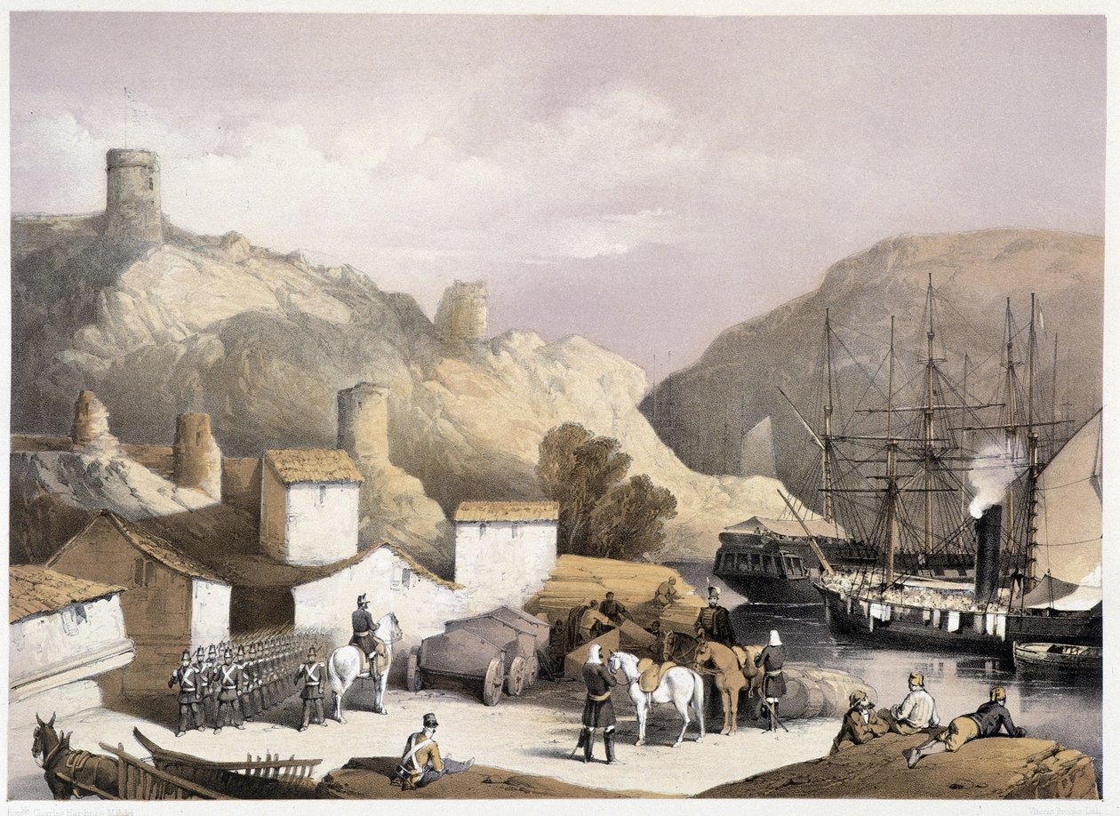 Porto de Balaclava em "Sebastopol", de Ch. Hardinge. Litho por Vincent Brooks, d. London 1855 Henry Graves. de Charles Stewart Hardinge