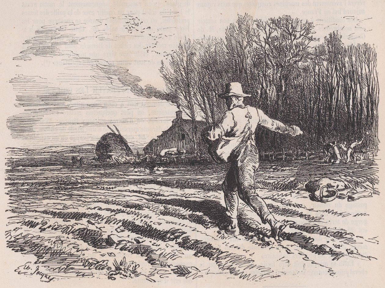 Espalhando sementes, de Le Magasin Pittoresque, maio de 1857. de Charles Tamisier