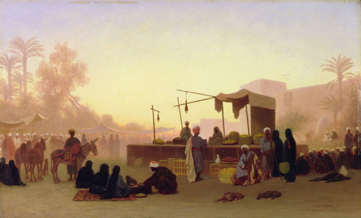 Cairo, Egito (óleo sobre painel) de Charles Theodore  Frere