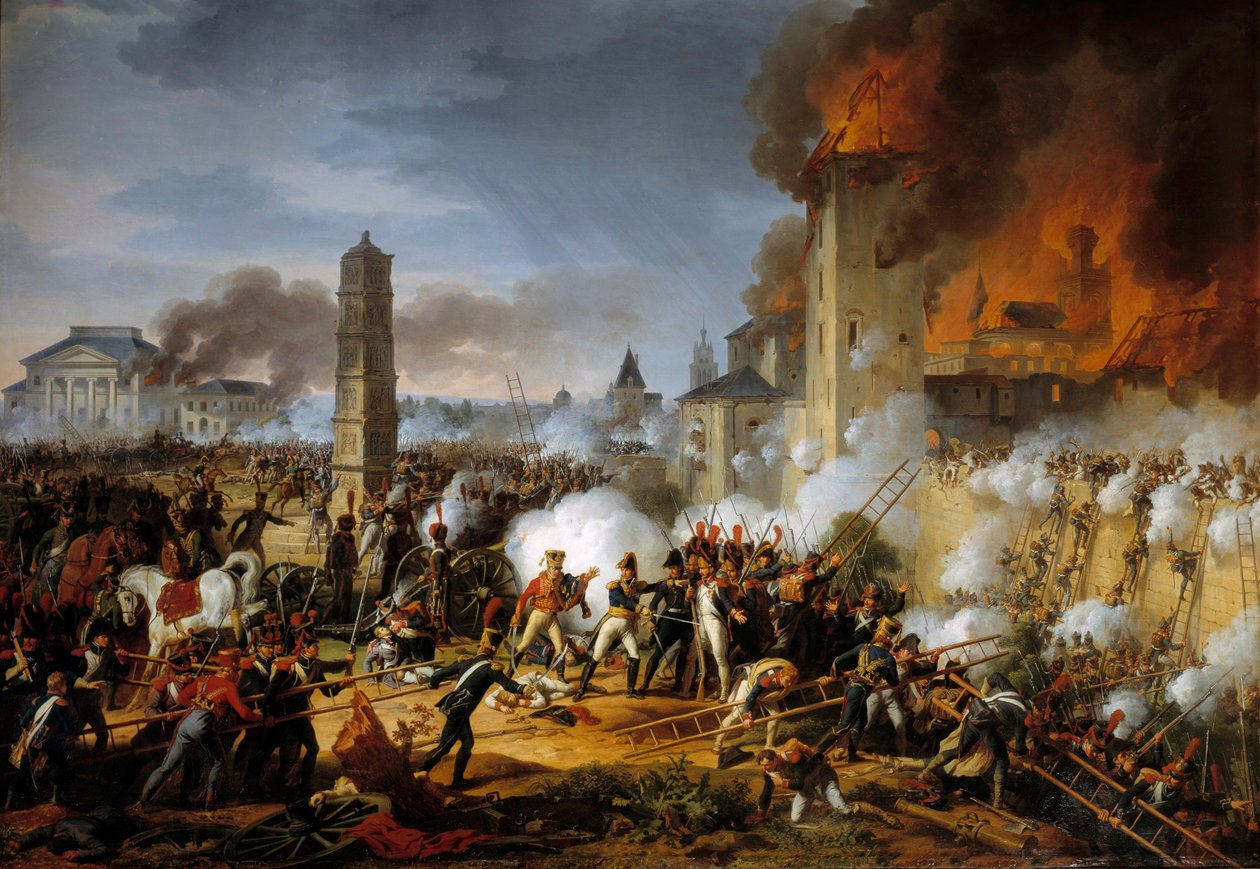Ataque e captura de Regensburg pelo marechal Lannes em 23/04/1809 Pintura por Charles Thevenin (1764-1838) 1810 Sun. 1,83x2,57 m de Charles Thevenin