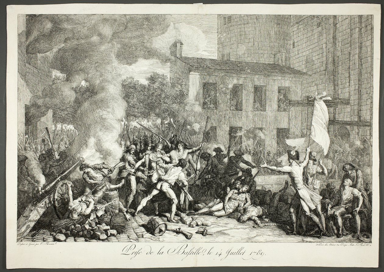 Capturando a Bastilha, 14 de julho de 1789 de Charles Thevenin