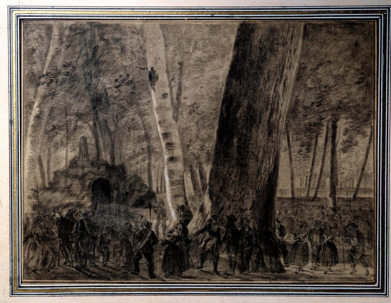 Revolução Francesa: "O corpo de Jean-Paul Marat (1743-1793) enterra no jardim dos Cordeliers" Desenho de Charles Thevenin (1764-1838) 1793 Versailles, Musee Lambinet de Charles Thevenin
