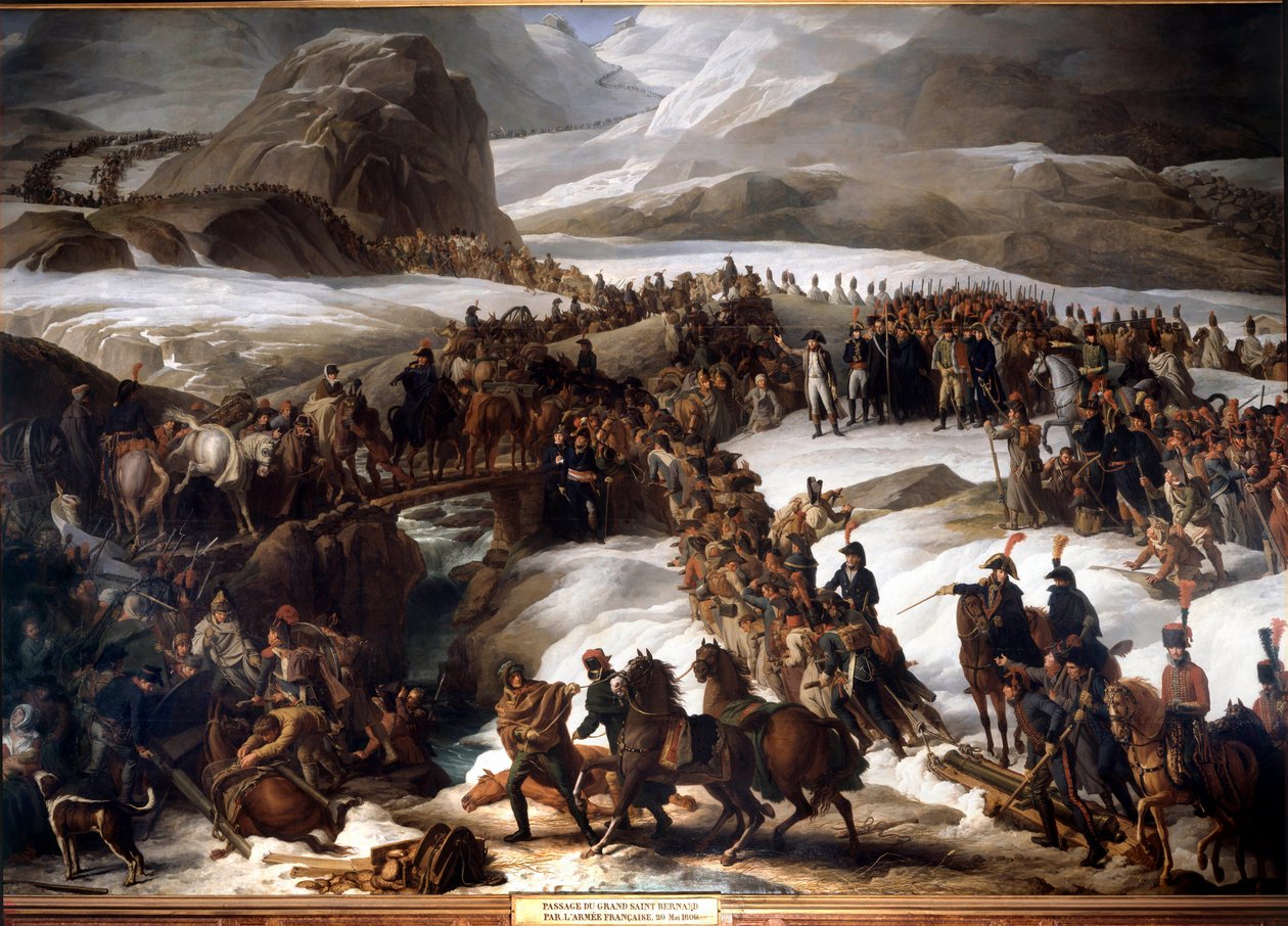 Passagem do Grande São Bernardo (Grande São Bernardo) pelo exército francês em 20 de maio de Charles Thevenin